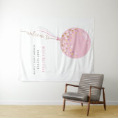 Tenture Affiche de bienvenue d'Baby shower fille rose mign (En situation (horizontale))