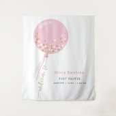 Tenture Affiche de bienvenue d'Baby shower fille rose mign (Devant)
