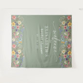 Tenture Affiche de bienvenue de Fête des mariées fleur sau (Devant (Horizontal))