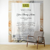 Tenture Affiche de bienvenue du gala de collecte de fonds (En situation)