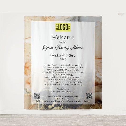 Tenture Affiche de bienvenue du gala de collecte de fonds (Devant)