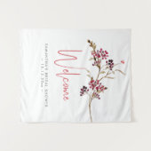 Tenture Affiche de bienvenue mariage Aquarelle Baies rusti (Devant (Horizontal))