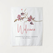 Tenture Affiche de bienvenue mariage Aquarelle Baies rusti (Devant)