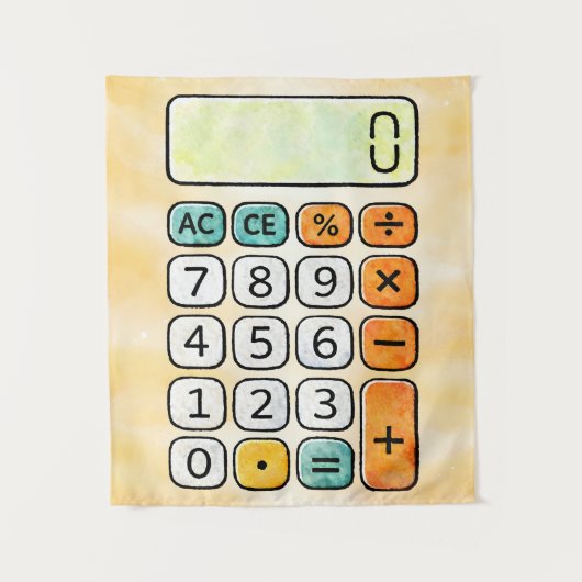 Tenture Affiche de calculatrice de mathématiques mignonne (Devant)