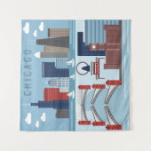 Tenture Affiche de Chicago l'Illinois (Devant)