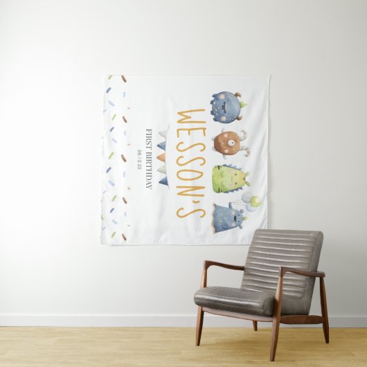 Tenture Affiche de monstre, Panneau de bienvenue de monstr (En situation (horizontale))