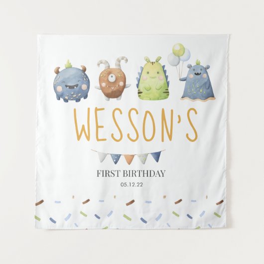 Tenture Affiche de monstre, Panneau de bienvenue de monstr (Devant)