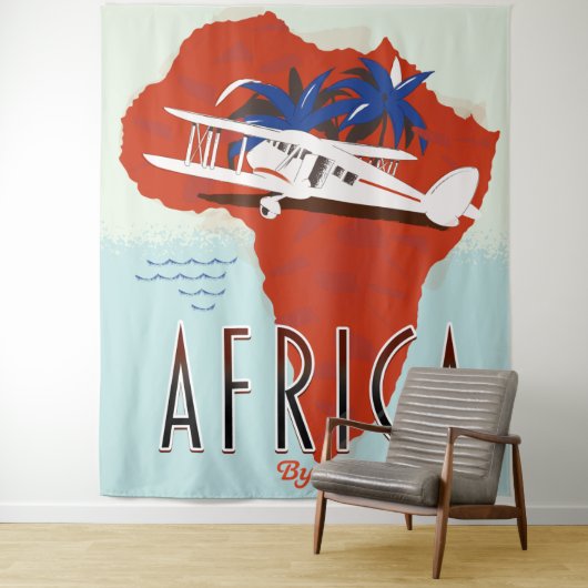 Tenture Affiche de voyage Afrique par avion (En situation)