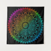 Tenture Affiche Mandala Arc-en-Ciel Noir (Devant (Horizontal))