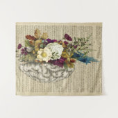 Tenture affiche médicale d'anatomie florale du cerveau (Devant (Horizontal))