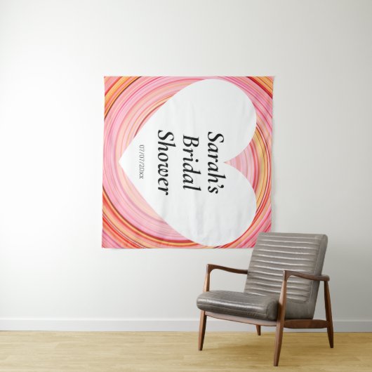 Tenture affiche murale wedding shower personnalisée (En situation (horizontale))