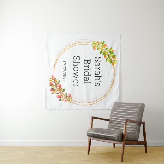 Tenture affiche murale wedding shower personnalisée (En situation (horizontale))