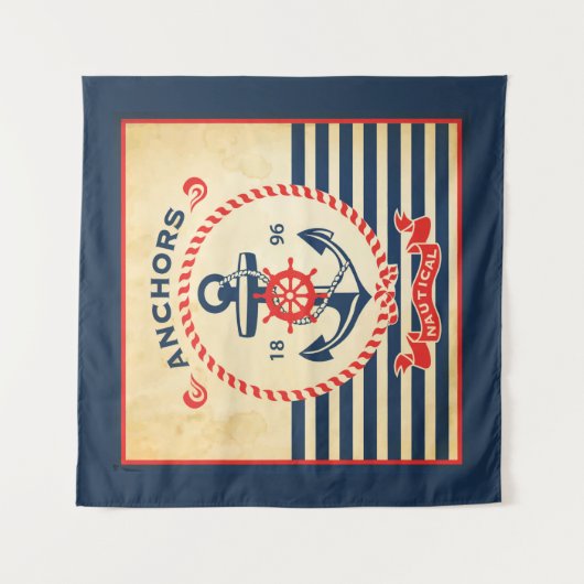 Tenture Affiche nautique vintage (Devant)