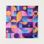 Tenture Affiche Synthwave Bauhaus Neon #1 violet foncé ros (Devant (Horizontal))