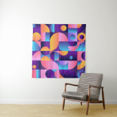 Tenture Affiche Synthwave Bauhaus Neon #1 violet foncé ros (En situation (horizontale))