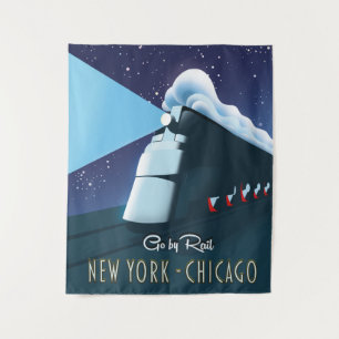 Tenture Affiche "Voyagez par rail" New York - Chicago