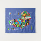 Tenture Africa map (Devant (Horizontal))