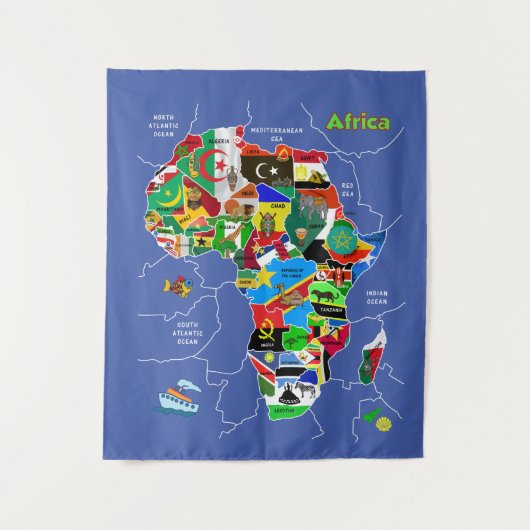 Tenture Africa map (Devant)