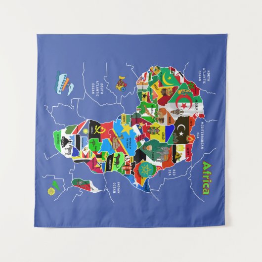 Tenture Africa map (Devant (Horizontal))