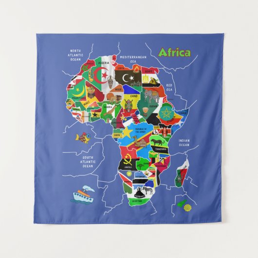 Tenture Africa map (Devant)