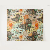 Tenture Africa Map Decorative Tribal Elements Pattern (Devant (Horizontal))