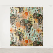 Tenture Africa Map Decorative Tribal Elements Pattern (Devant)