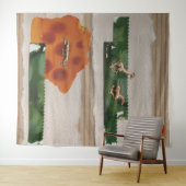 Tenture African Animals Red Collage (En situation (horizontale))