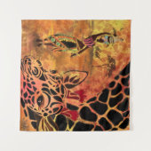 Tenture African Girl and Giraffe - Friends - Art Drawing - (Devant (Horizontal))