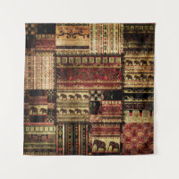 African Patchwork : Grunge Print Arrière - plan