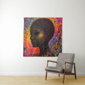 Tenture Afro Nebula Whisper – Célébration de l'histoire de (En situation)