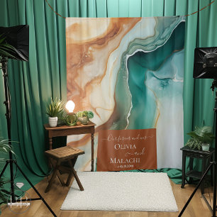 Tenture Agate Abstrait Terracotta Mariage Photo fond