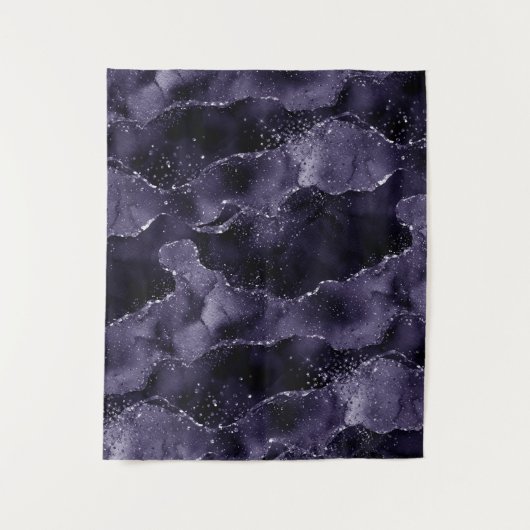 Tenture Agate Capricieuse | Fond de teinte Indigo Minuit P (Devant)