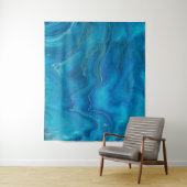 Tenture Agate de marbre bleu et Turquoise Résumé (En situation)