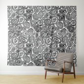 Tenture Agate les tranches en noir et blanc (En situation (horizontale))