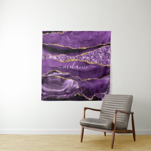 Tenture Agate Purple Gold Parties scintillant Nom personna (En situation)