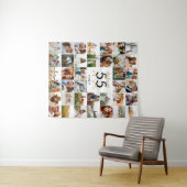 Tenture âge modifiable chic anniversaire multi photo scrip (En situation (horizontale))