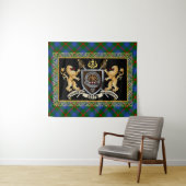Tenture Agnew Clan Badge & Motto avec Lions Tapestry (En situation (horizontale))