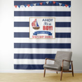 Tenture Ahoy C'est un garçon Marine Baby shower Party Tape (En situation)