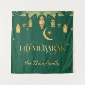 Tenture Aïd Moubarak Custom Gold Lanterns + Lune (Devant)