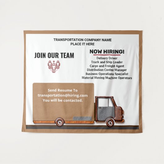 Tenture Aide recherchée Entreprise recrute Personnaliser (Devant (Horizontal))