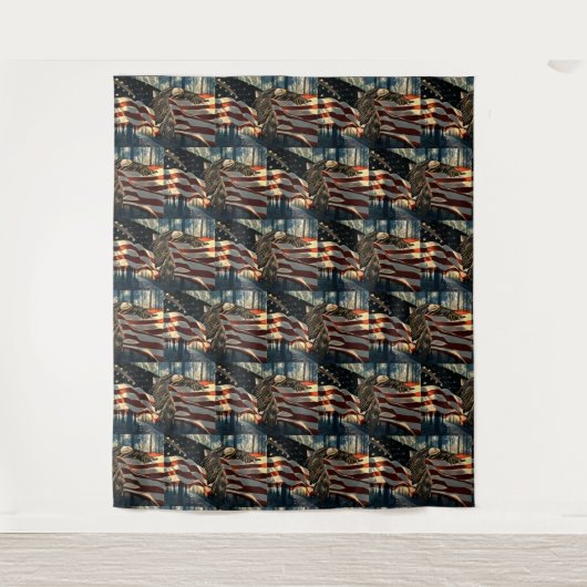Tenture Aigle à drapeau américain (Devant)