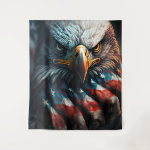 Tenture Aigle patriotique et drapeau américain