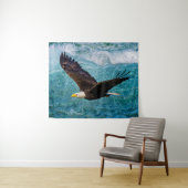 Tenture Aigle qui s'envole au-dessus de la tempête (En situation (horizontale))