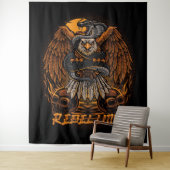 Tenture Aigle, serpent et crâne de la rébellion (En situation)