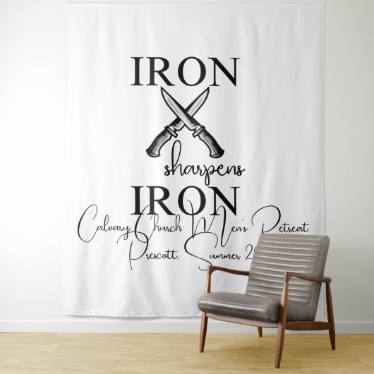 Tenture Aiguilles en fer - Retraite des hommes avec fond p (En situation)