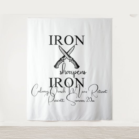 Tenture Aiguilles en fer - Retraite des hommes avec fond p (Devant)