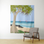 Tenture Aile surfeurs à huile Pandanus Tree à la plage (En situation)