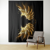 Tenture Ailes d'Ange d'or sur arrière - plan noir (En situation)