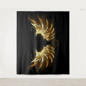 Tenture Ailes d'Ange d'or sur arrière - plan noir (Devant)