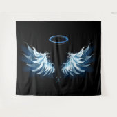 Tenture Ailes d'angle brillant bleu sur arrière - plan noi (Devant (Horizontal))